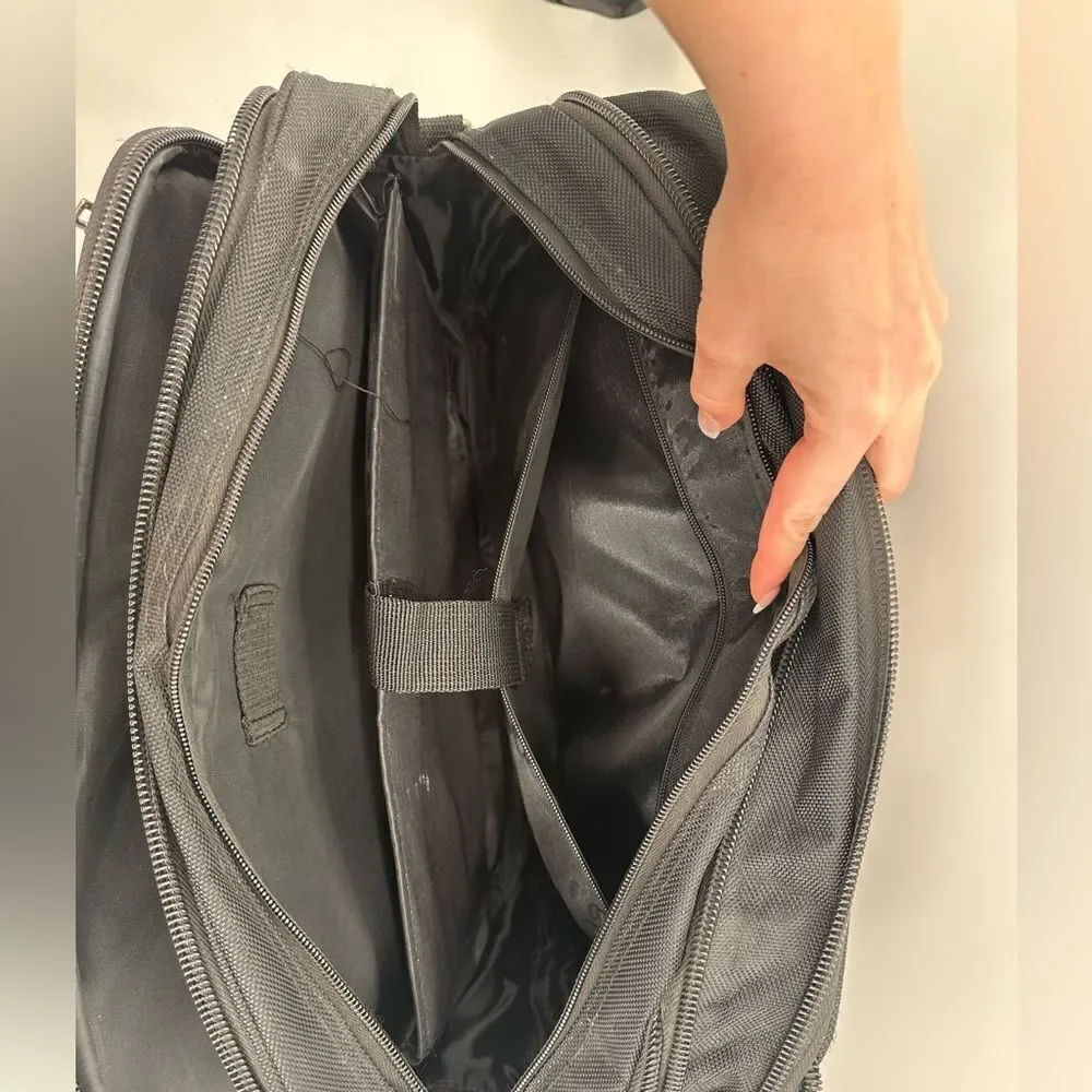 Tumi Organizer Portfolio Briefcase Laptop Bag Black Travel Bag Flawed